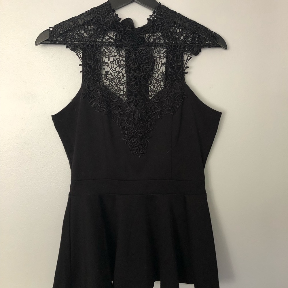 Peplum black tank